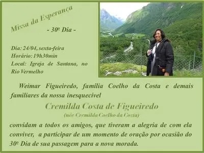 Missa de 30º dia de Dra. Cremilda Figueiredo 