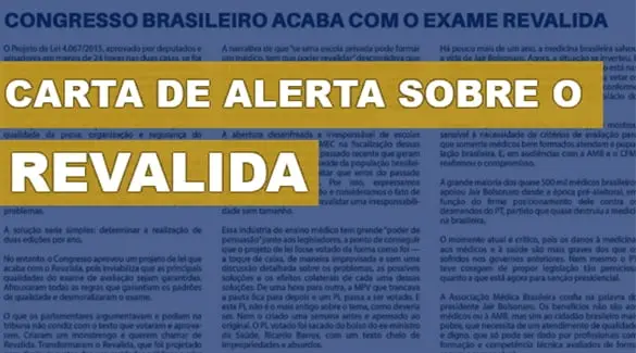 AMB publica carta de alerta à população brasileira