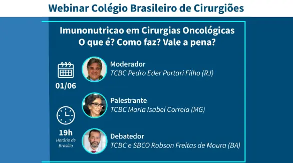 Presidente da ABM vai participar do Webinar- Imunonutrição em Cirurgias Oncológicas