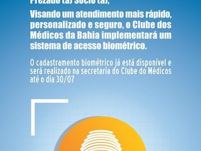 Cadastramento biométrico do Clube dos Médicos da Bahia 