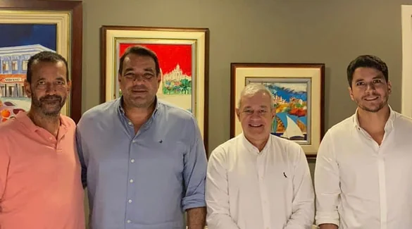 Deputado estadual, Alan Sanches e vereador de Salvador, Duda Sanches, encontram a presidência da ABM