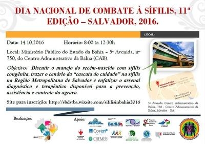 11ª Edição do Dia Nacional de Combate à Sífilis na Bahia