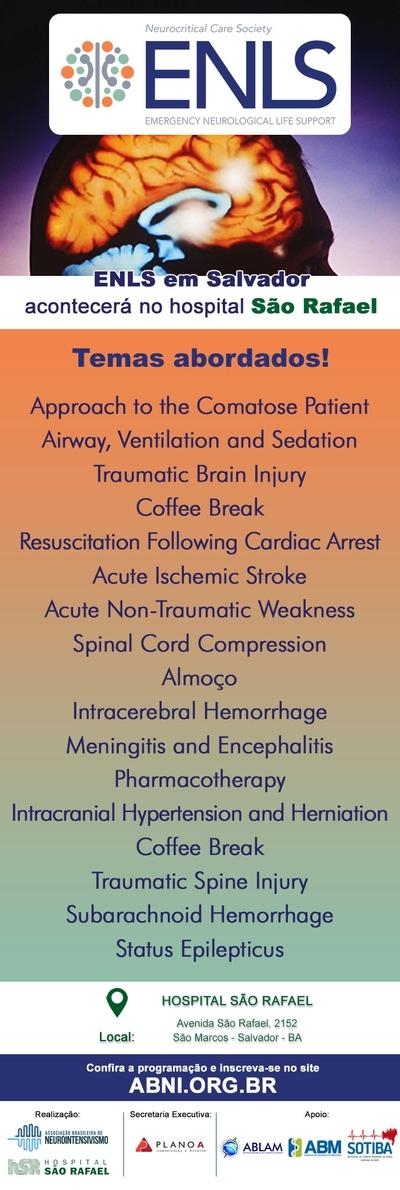 Temas abordados no ENLS - Emergency Neurological Life Support
